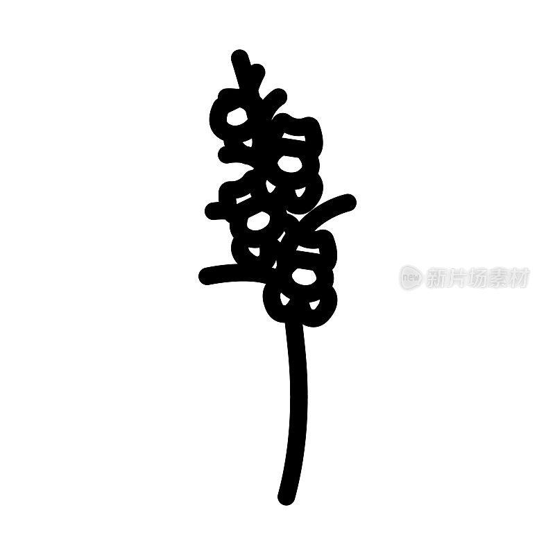 Snapdragon blossom spring line图标矢量插图